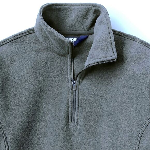 Lands' End Women’s Gray Fleece Quarter Zip Pullover Sweatshirt Jacket - Picture 4 of 16